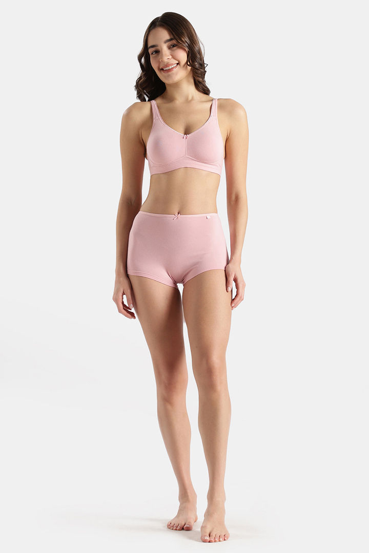 Jockey Wirefree Non Padded Super Combed Cotton Elastane Stretch Full Coverage Everyday Bra with Concealed Shaper Panel - Crush N Blush — image 4